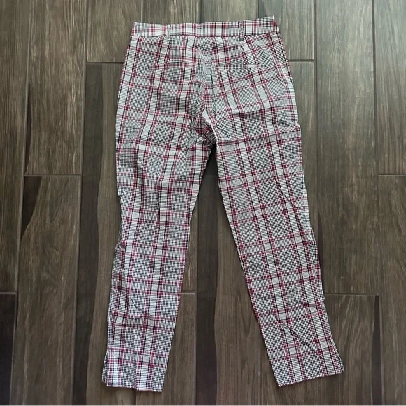 Veronica Beard Farrow Plaid Cropped Pants in Navy Rust Sz 6 - Picture 7 of 9